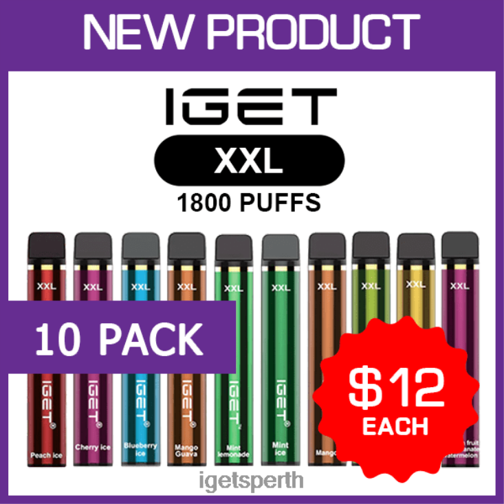 IGET XXL - 1800 PUFFS - 10 PACK 40Z8479