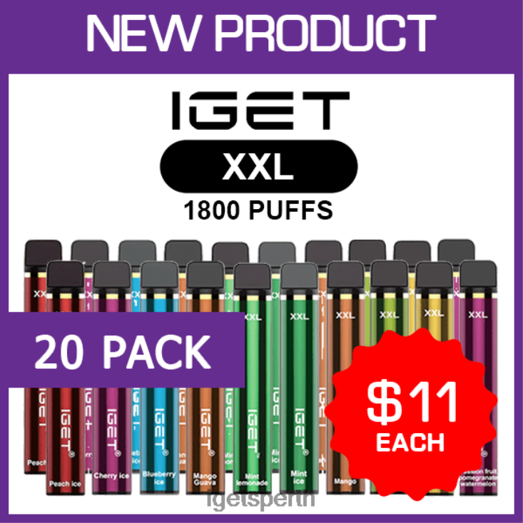 IGET XXL - 1800 PUFFS - 20 PACK 40Z8478