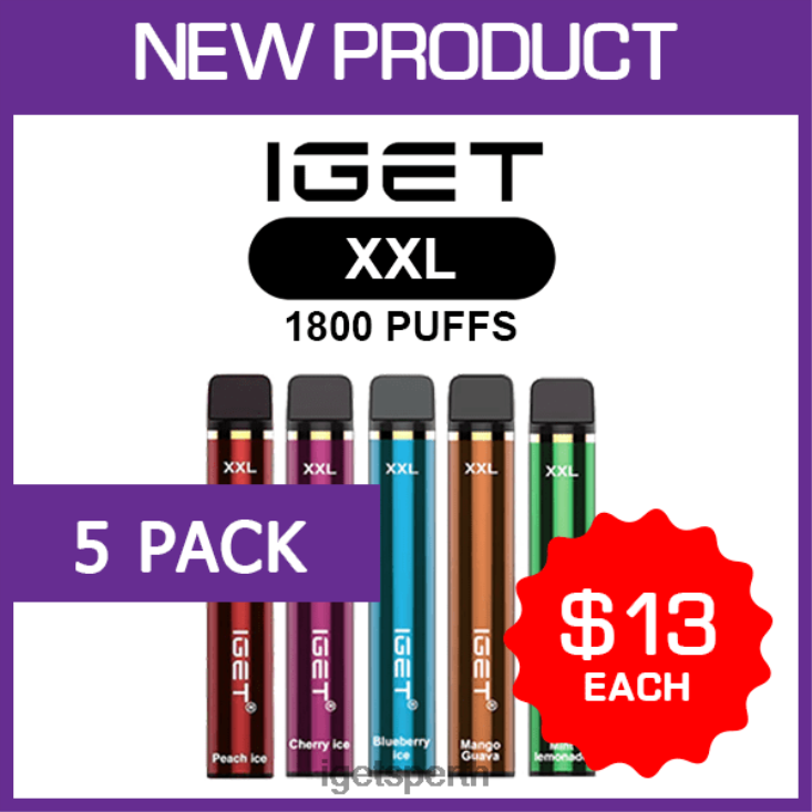 IGET XXL - 1800 PUFFS - 5 PACK 40Z8462