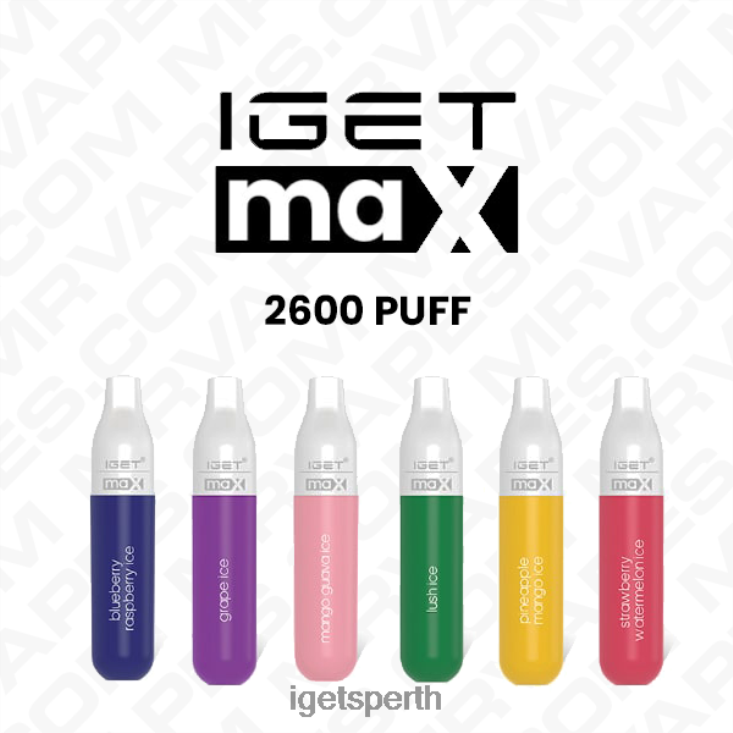 IGET MAX DISPOSABLE VAPE WHOLESALE (2300 PUFFS) 40Z8622