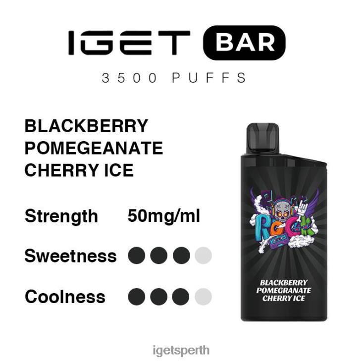 IGET Bar 3500 Puffs 40Z8285 Blackberry Pomegranate Cherry Ice