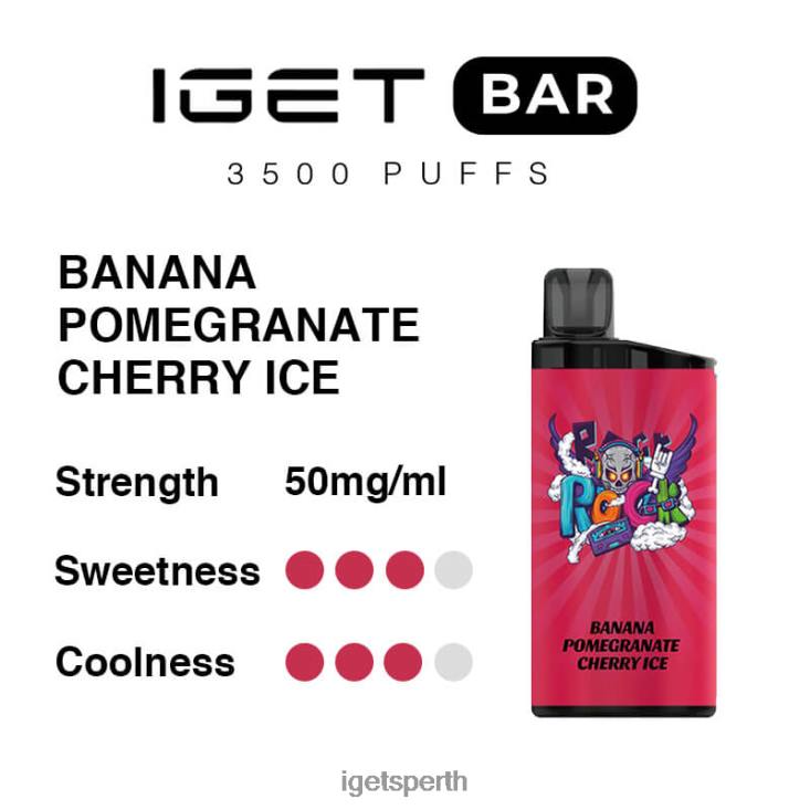 IGET Bar 3500 Puffs 40Z8295 Banana Pomegranate Cherry Ice