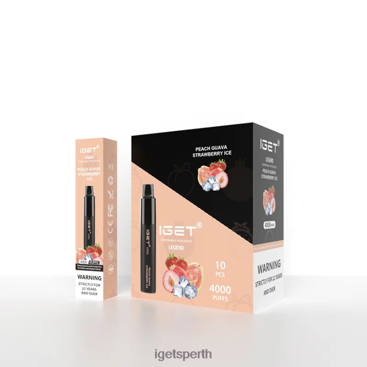 IGET Legend 4000 Puffs 40Z8320 Peach Guava Strawberry Ice