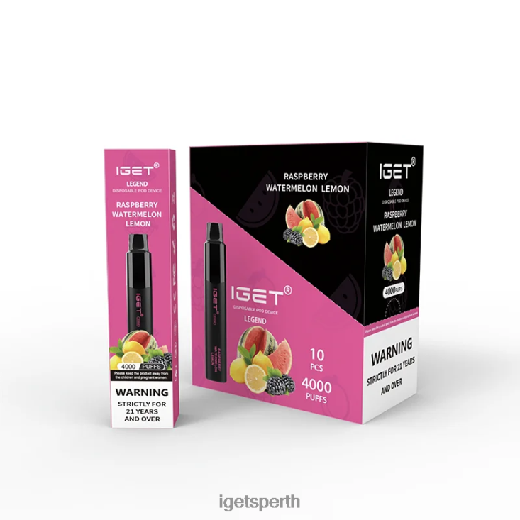 IGET Legend 4000 Puffs 40Z8323 Raspberry Watermelon Lemon