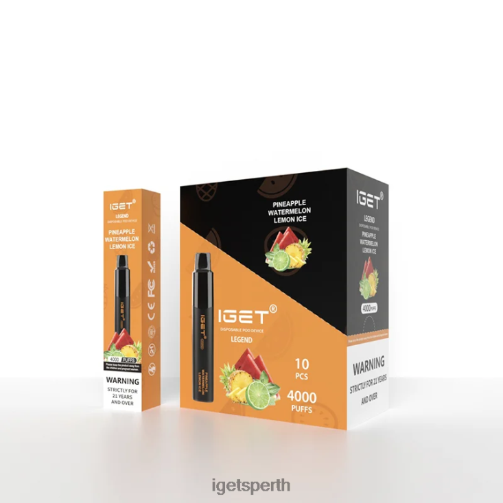 IGET Legend 4000 Puffs 40Z8333 Pineapple Watermelon Lemon Ice