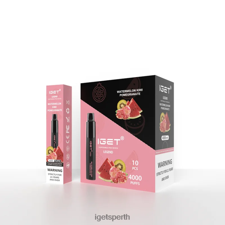 IGET Legend 4000 Puffs 40Z8336 Watermelon Kiwi Pomegranate