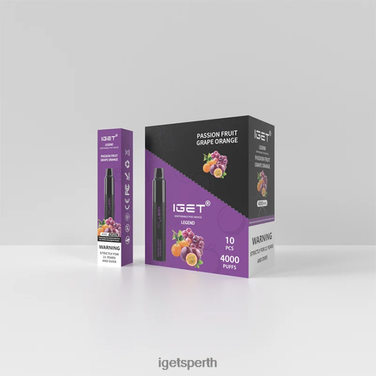 IGET Legend 4000 Puffs 40Z8339 Passion Fruit Grape Orange