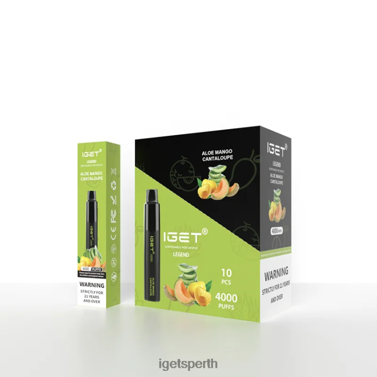 IGET Legend 4000 Puffs 40Z8346 Aloe Mango Cantaloupe