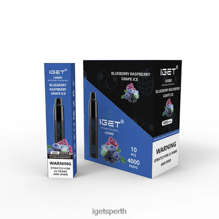IGET Legend 4000 Puffs 40Z8348 Blueberry Raspberry Grape Ice