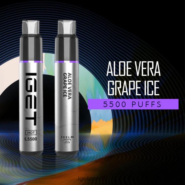 IGET HOT - 5500 PUFFS 40Z8584 Aloe Vera Grape Ice