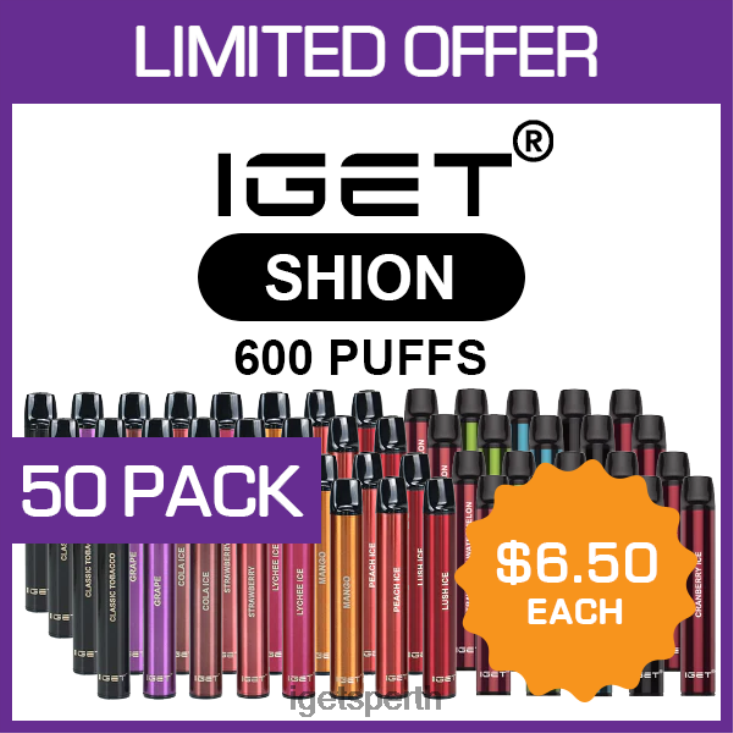 IGET SHION - 600 PUFFS - 50 PACK 40Z8505